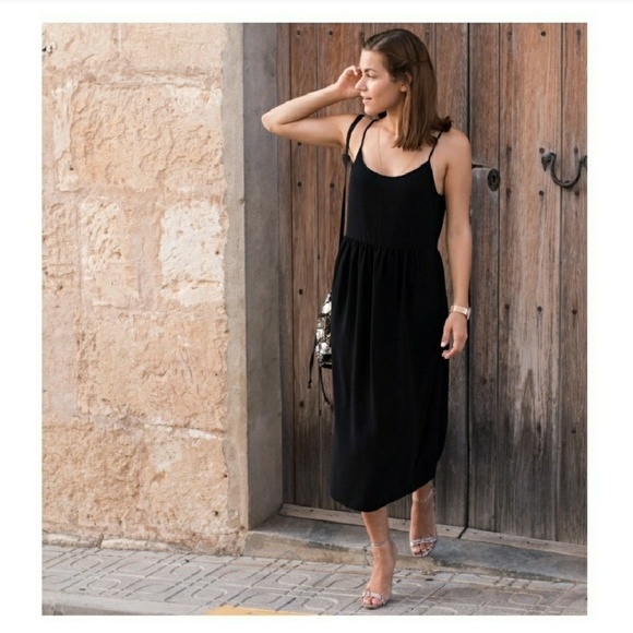 zara black strappy dress